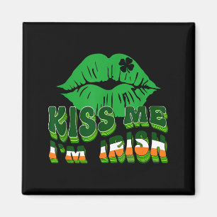Kiss Me Im Irish St. Patricks Day Lips & Irela Magnet