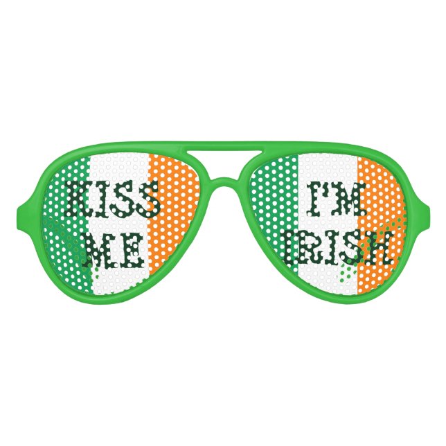 Kiss me i'm Irish St patricks Day party shades (Front)