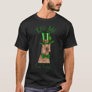 Kiss Me I'm Irish Terrier in Hat with Clover T-Shirt