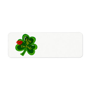 Kiss Me I'm Irish text Return Address Label
