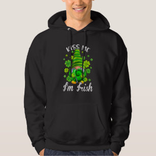 Kiss Me I'm Irish Tie Dye Gnome St Patrick's Day Hoodie