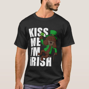 Kiss Me Im Irish Water Spaniel Dog St Patricks Day T-Shirt