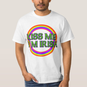 Kiss Me I'm Irish with Full Rainbow T-Shirt
