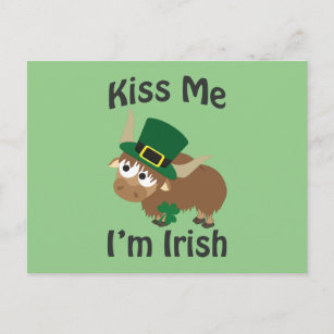 Kiss me I'm Irish Yak Postcard