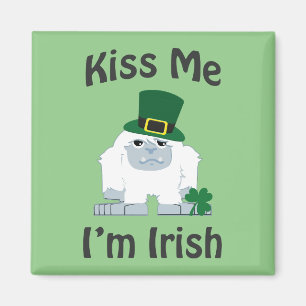 Kiss Me I'm Irish Yeti Magnet