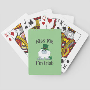 Kiss Me I'm Irish Yeti Playing Cards