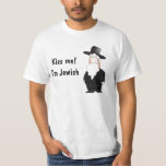 Kiss Me - I'm Jewish T-Shirt<br><div class="desc">An illustration of a Jewish orthodox man, dressed with the traditional clothes. This illustration can be fitted with custom text and used for a variety of Jewish and Israeli concepts or even holidays like Hanuka passover and more. This illustration was created by using clean, elegant, simple and humourous principles.</div>