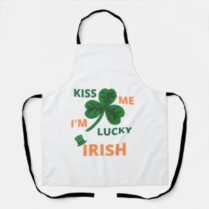 Kiss me i'm lucky irish  apron