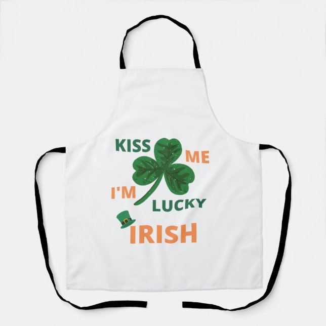 Kiss me i'm lucky irish  apron (Front)