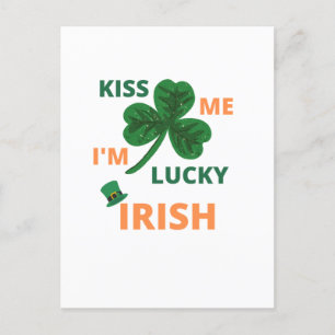 Kiss me i'm lucky irish postcard