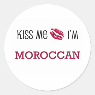 Kiss Me I'm MOROCCAN Classic Round Sticker