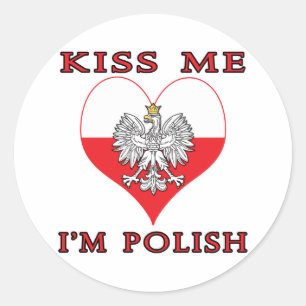 Kiss Me I'm Polish Classic Round Sticker