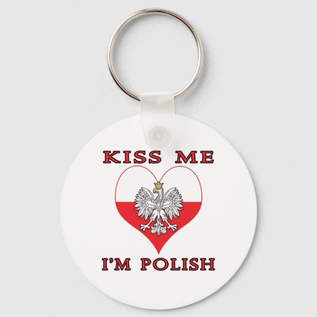 Kiss Me I'm Polish Key Ring (Front)