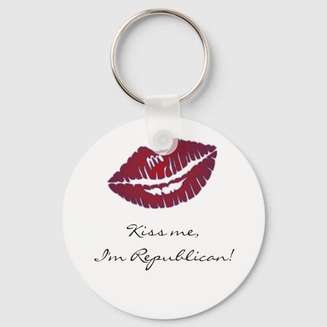 Kiss Me I'm Republican Key Ring (Front)