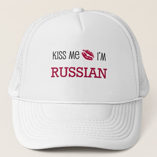 Kiss Me I'm RUSSIAN Trucker Hat (Front)