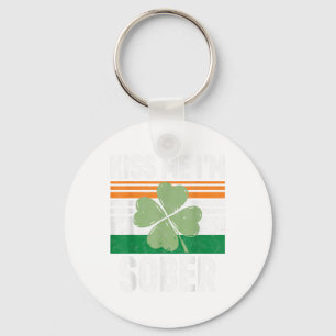 Kiss Me Im Sober Shirt Funny Saint Patricks Day Gi Key Ring
