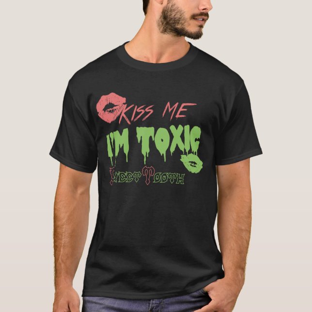 "Kiss Me, I'm Toxic" Men's T-Shirt (Front)