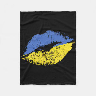Kiss Me I'm Ukrainian! Proud Ukrainian Valentine's Fleece Blanket