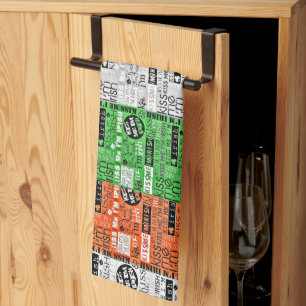 Kiss Me Irish Flag Tea Towel