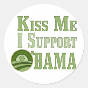 Kiss Me Irish Obama Classic Round Sticker
