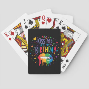 Kiss Me It's My Birthday Playing Cards