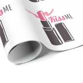 Kiss Me Lipstick Wrapping Paper (Roll Corner)
