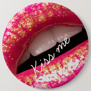 kiss me love lips lipstick background Case-Mate iP 6 Cm Round Badge