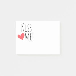 Kiss Me Love Quote Red Heart Wedding Bridal Shower Post-it Notes