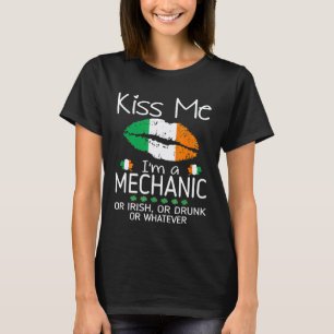 Kiss Me Mechanic Irish Drunk St Patrick T-Shirt
