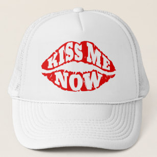 Kiss me now trucker hat