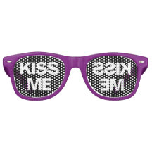 Kiss Me Party Shades Funny Trendy Retro Halftone