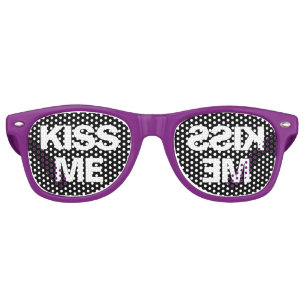 Kiss Me Party Shades Funny Trendy Retro Halftone