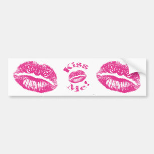 Kiss Me! Pink Lips Bumper Sticker