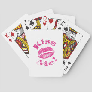 Kiss Me! Pink Lips Playing Cards