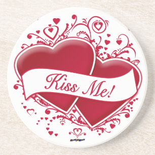 Kiss Me! Red Hearts Coaster