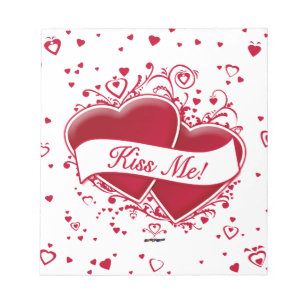 Kiss Me! Red Hearts Notepad