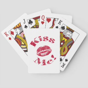 Kiss Me! Red Lips Playing Cards