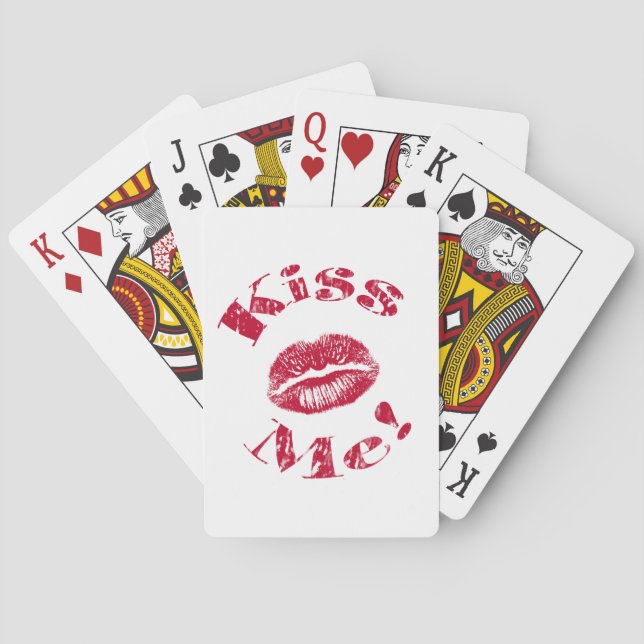 Kiss Me! Red Lips Playing Cards (Back)