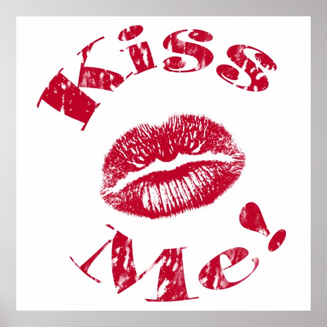 Kiss Me! Red Lips Poster (Front)