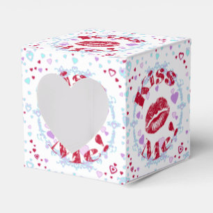 Kiss Me! Red Lips With Hearts Favour Box