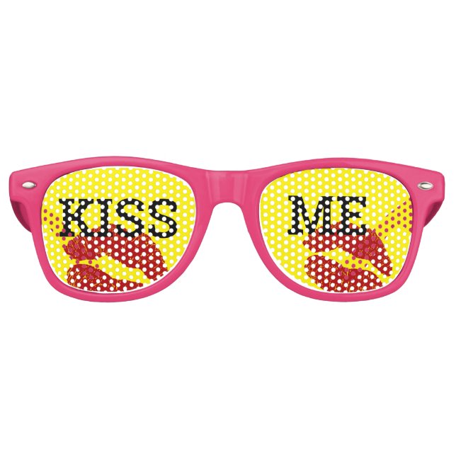 KISS ME retro Shades / Fun Party Sunglasses (Front)