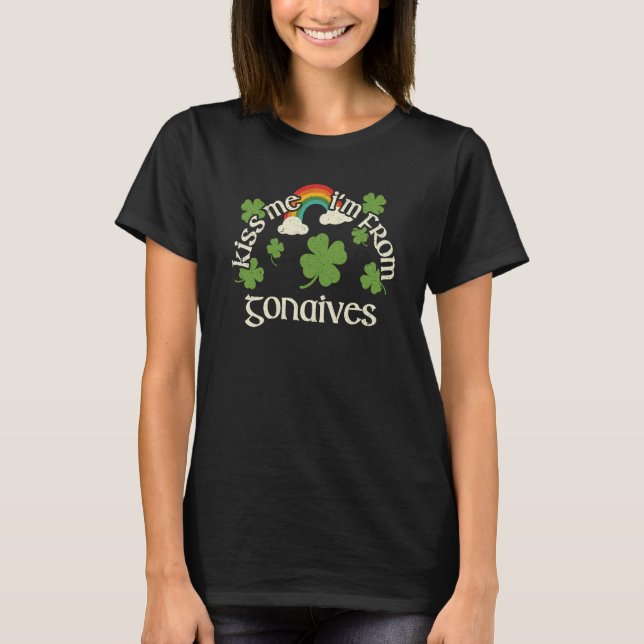 Kiss Me Shamrock City St Patrick's Day Gonaives T-Shirt (Front)
