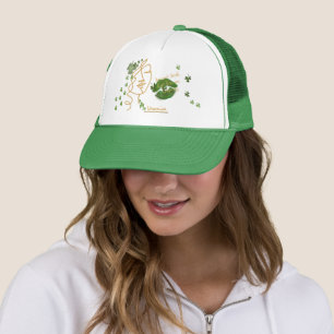 Kiss me Shamrock lips white green Female Hat