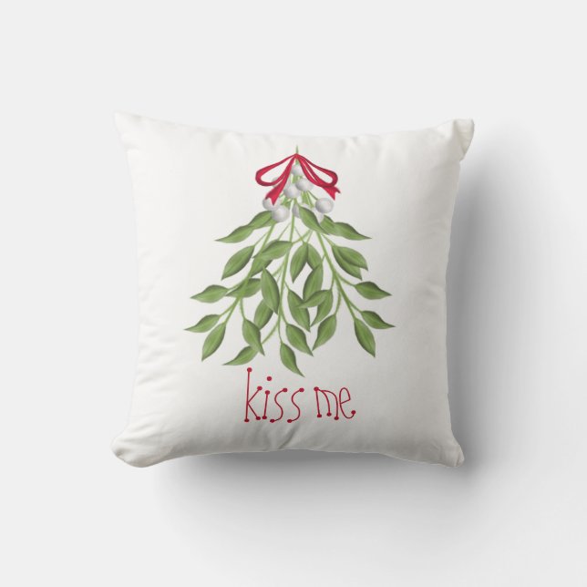 Kiss Me Under the Mistletoe Cushion (Front)