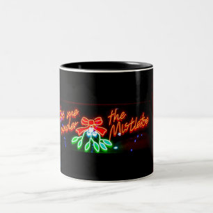 Kiss me under the Mistletoe Two-Tone Coffee Mug