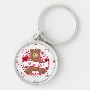 Kiss Me! Valentine's Day Teddy Bear Key Ring