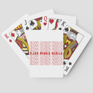 Kiss More Girls Lesbian Bisexual LGBTQ Pride Month Playing Cards