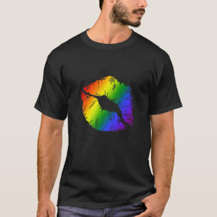 Kiss Mouth Love Pride Rainbow Colour CSD Pride Par T-Shirt