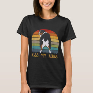 Kiss My Auss Funny Aussie Mum Aussie Owner Retro S T-Shirt