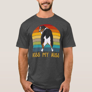Kiss My Auss Funny Aussie Mum Aussie Owner Retro T-Shirt